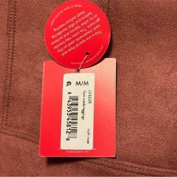 Spanx Faux Suede Rich Rose Leggings Size Medium Women - Picture 8 of 11